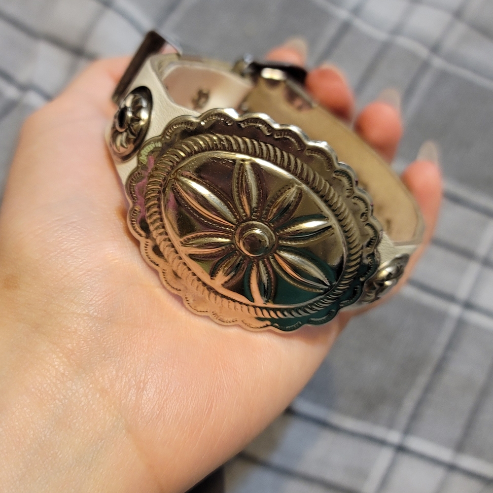 Silver Concho Cuff Bracelet